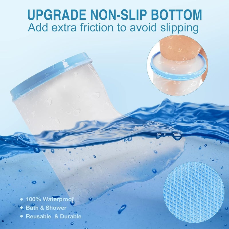 Qinaoco Waterproof Foot Cast Covers for Shower Adult, Shower Boot Foot Protector with Non-Slip Bottom, Adult Cast Protector for Shower Ankle Foot After Surgery - Image 2